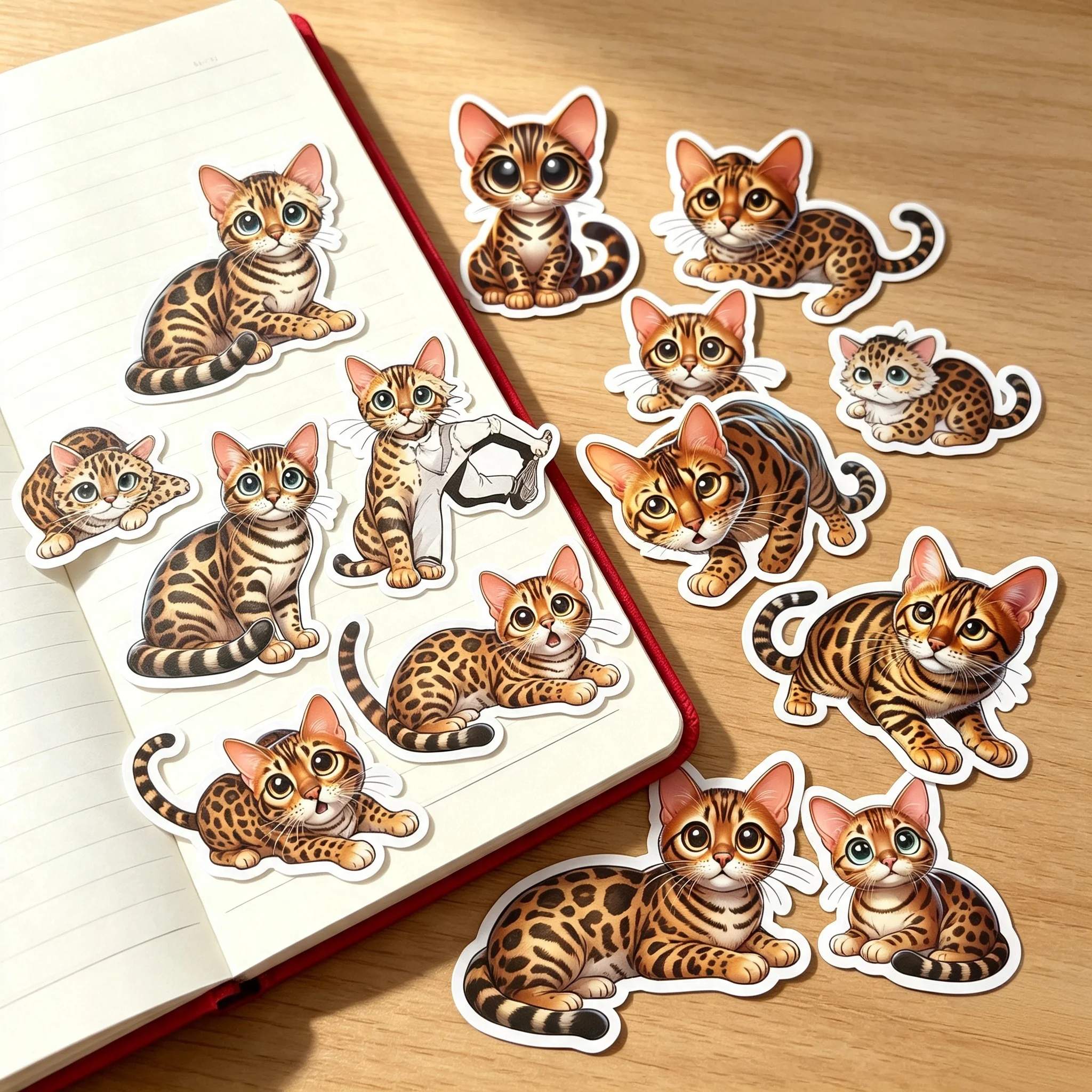 17/34pcs Homemade Watercolor cute cat Planner Stickers, Handwriting Book, DIY Photo Albums scrapbooking junk journal  stationery
