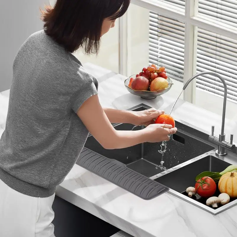 Rubber Dish Drying Mat Soft Rubber Sink Mat Anti Slip Home Heat Insulation Drying Protector Drain Pad Home Kitchen Accessories