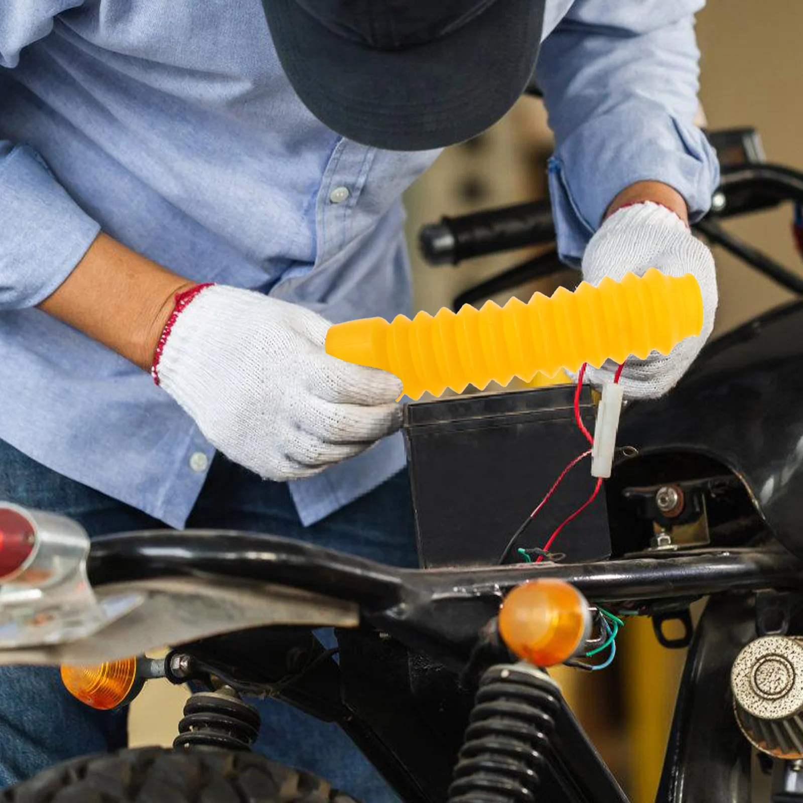 

Dirt Bike Fork Covers Universal Shock Protector Damping Cover Easy Install Stylish Yellow Motorcycle Front Fork Guard