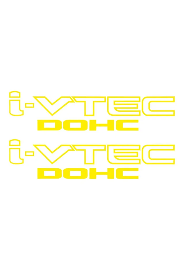 

26X7 Cm Honda I-Vtec Dohc Car Sticker Yellow Color