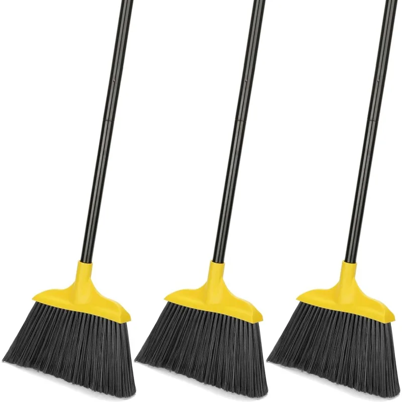 3 Pack Outdoor Broom Heavy-Duty Indoor Commercial Brooms54 Inches for Courtyard Garage Restaurant Lobby Patio Mall Market Office