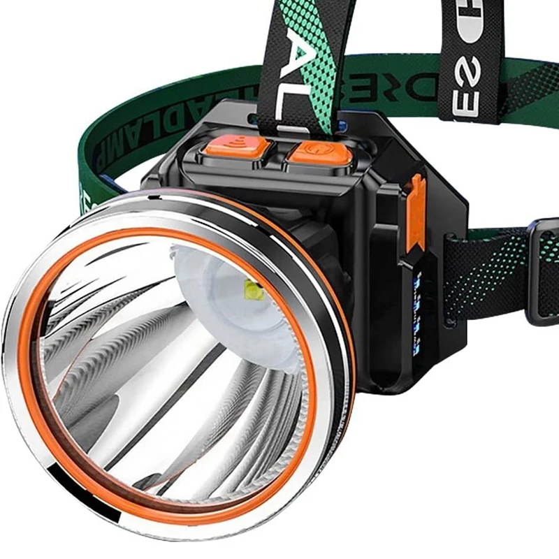 Portátil de alta potência LED Head Light, Spotlight, impermeável, luz ao ar livre, Camping farol, lanterna