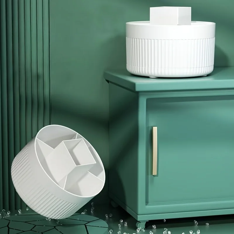 Rotating Desktop Storage Box Cosmetic Brush Organizer Tube Table Dresser Eye Shadow Brush Pen Holder for Home Organization view 3