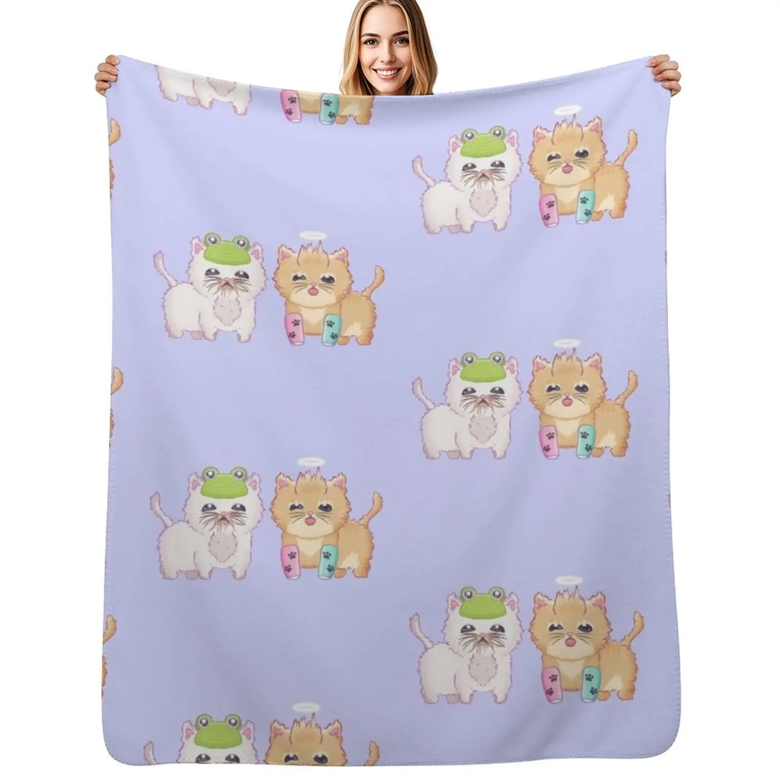 Wisp and Tater Tot Throw Blanket christmas gifts wednesday funny gift Bed linens Shaggy Blankets For Bed Blankets