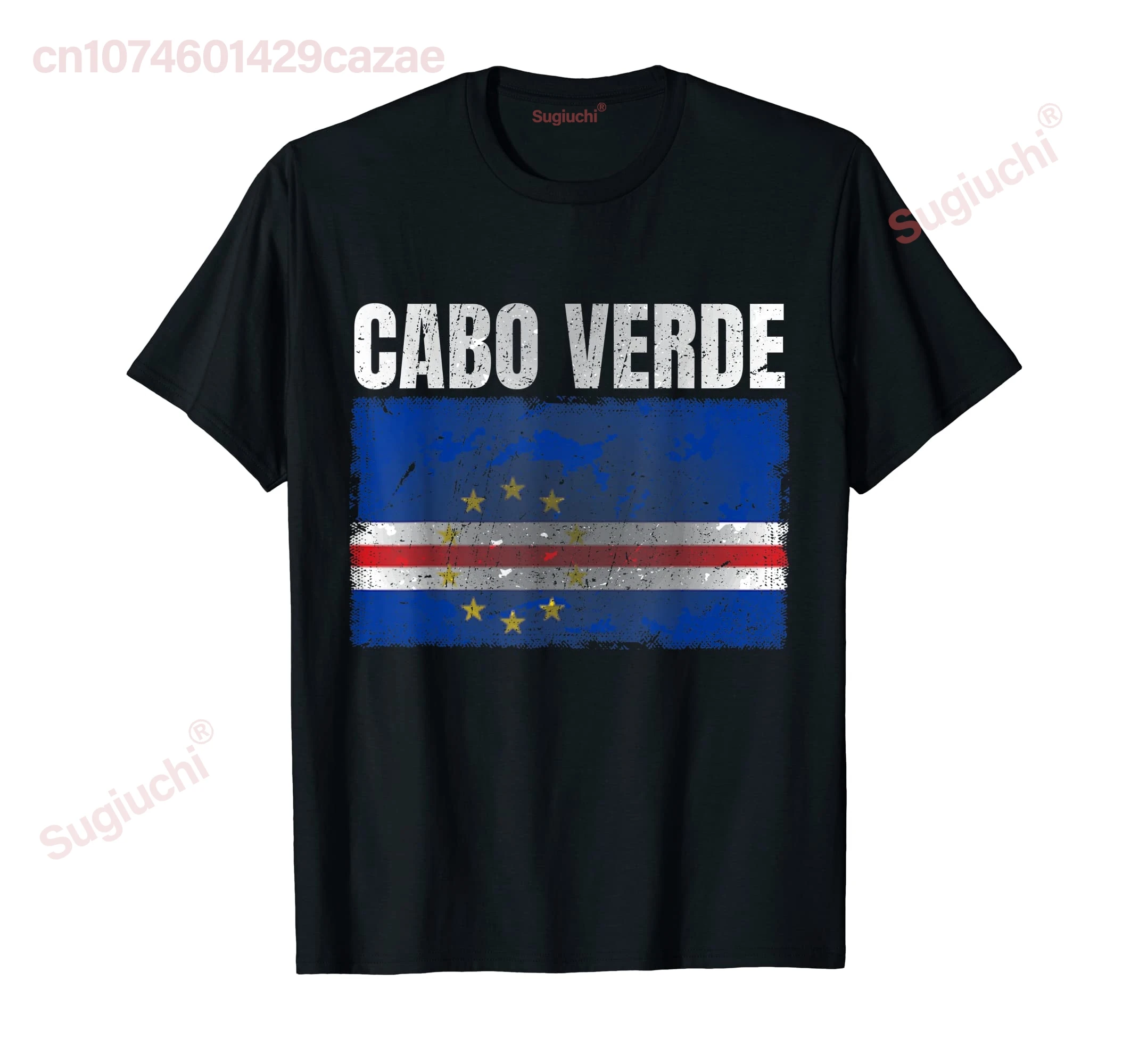 100% Cotton Distressed Cabo Verde Flag Print For Men Women Cape Verdean T-Shirt MEN WOMEN UNISEX T Shirts Size S-6XL