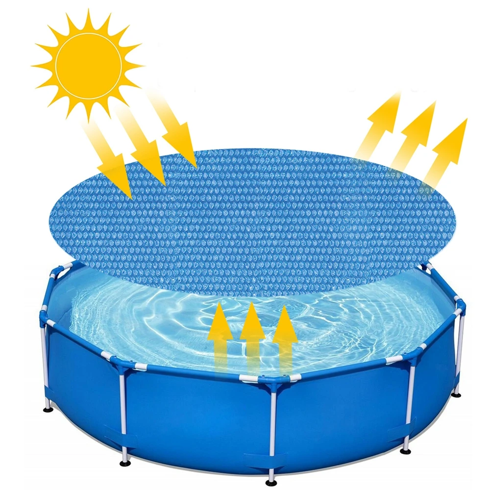 6/8/10/12 Ft Round Swimming Pool Cover Oblong Dustproof Protection Mat Solar Tub Outdoor Family Bubble Blanket Accessories