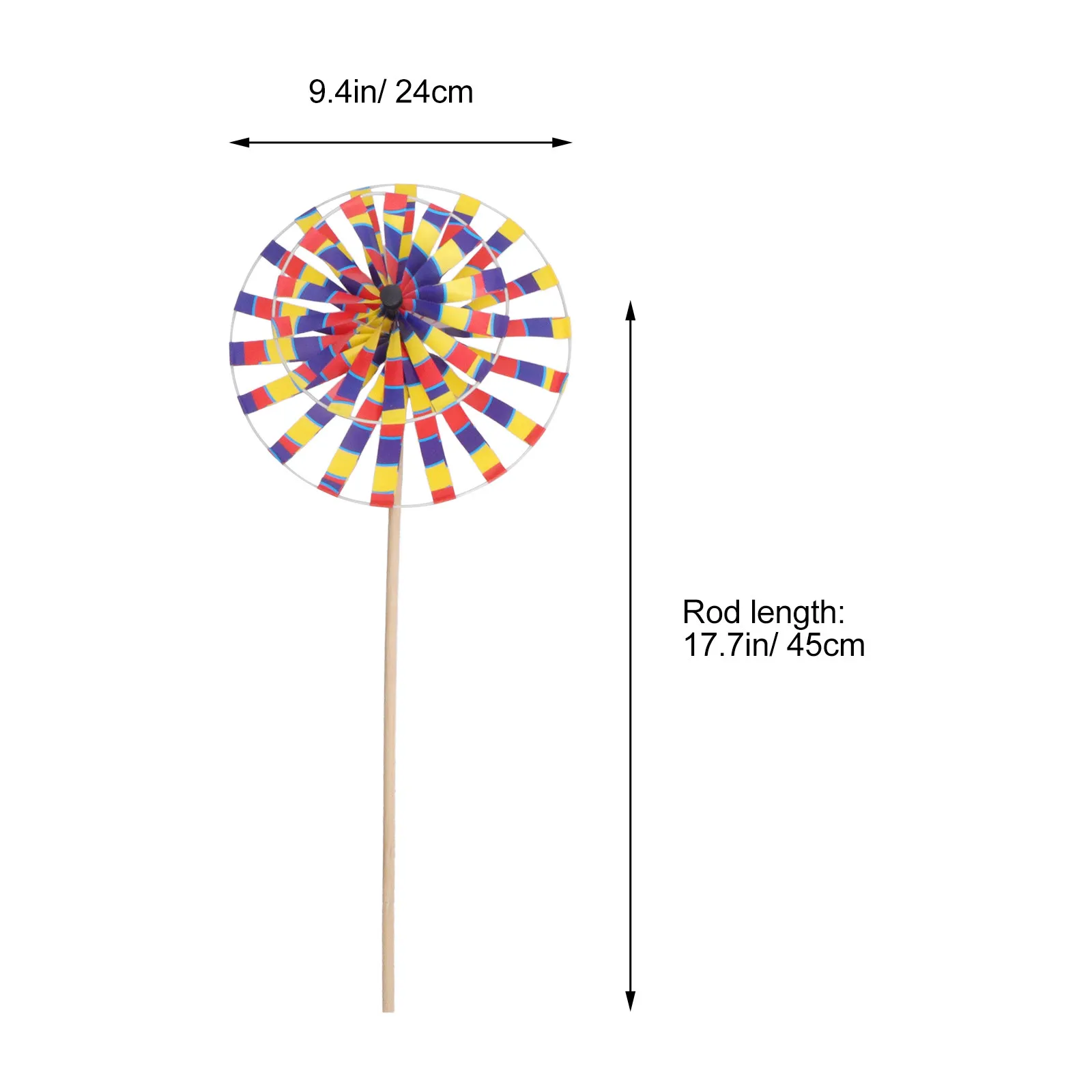 3Pcs Windmill Colorful Round Outdoor Pinwheels Children Garden Decoration Party Fun Festival