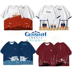 Anime Genshin Impact 3D Printed T Shirts Children's Animation Harajuku Short-Sleeved Casual T Shirt Kid's Tops Tees