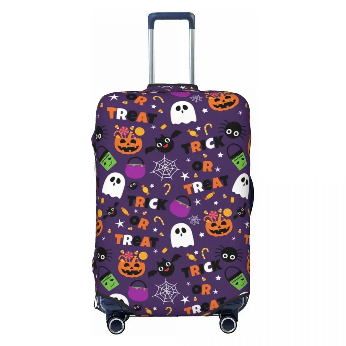 

Custom Halloween Pumpkin Bats Luggage Cover Protector Cute Travel Suitcase Protective Cover for 18-32 Inch