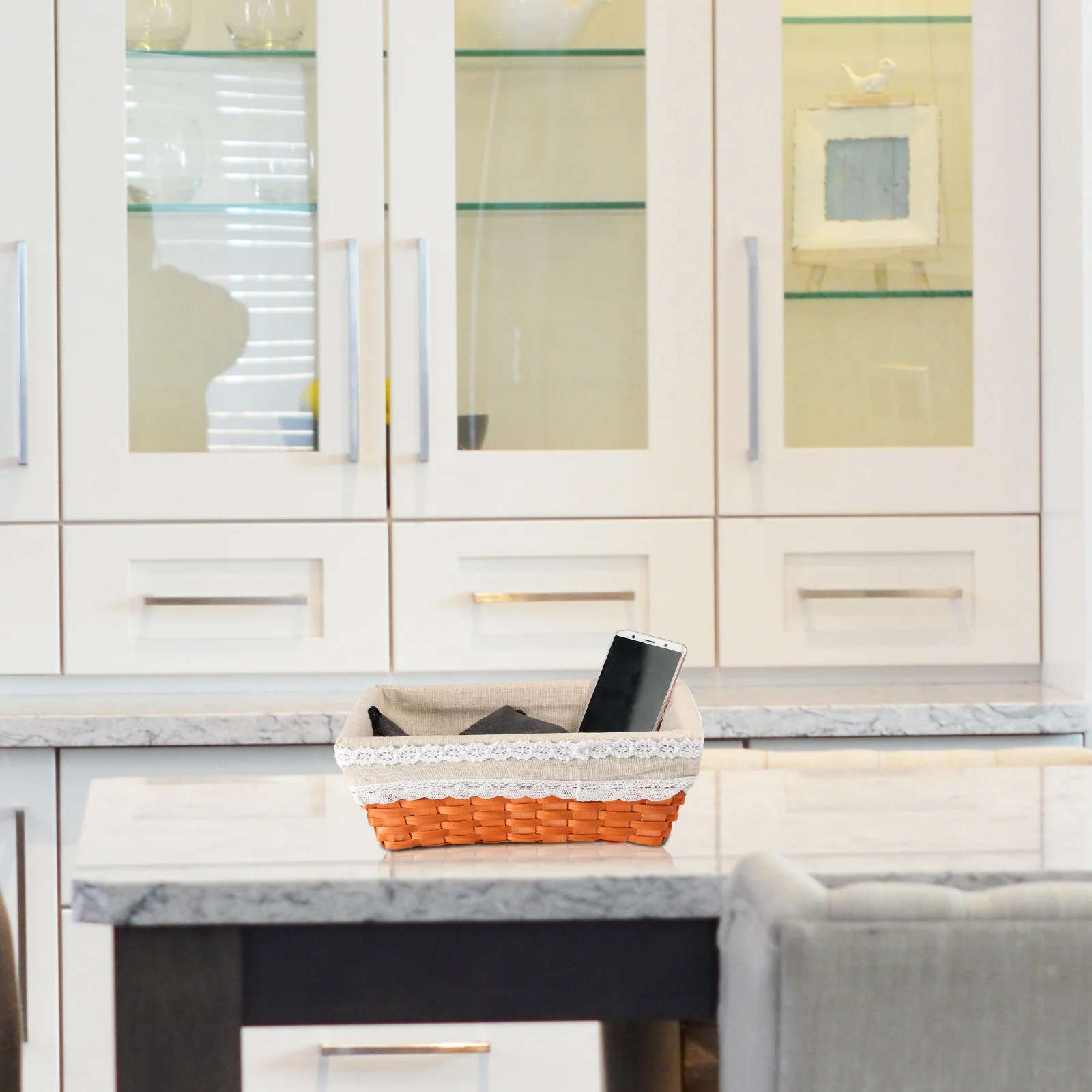 

1pc Woven Storage Basket For Home Clothes Closet Sundries Organizer Container Decorative Fine Craftsmanship Interior Lining