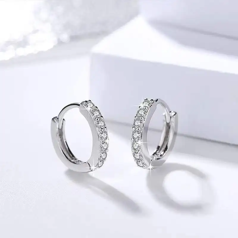 2024 925 Sterling Silver Glossy Hoop Earrings Gold Color Tiny Cartilage Piercing Small Earring Fine Jewelry Accessories