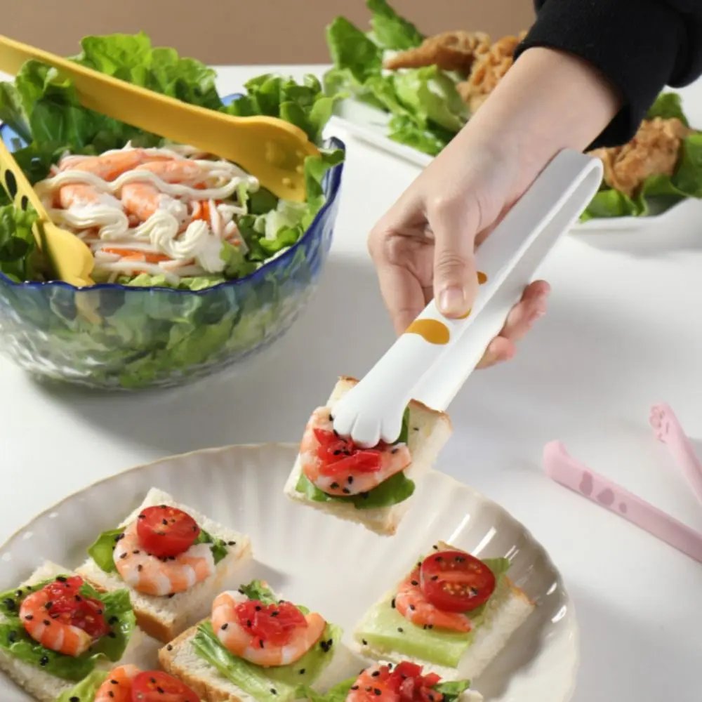 

Silicone Tool Cat Claw Clip Heat Proof Cute Style Barbecue Grill Clip Cartoon Design Non-Slip Cat Paw Food Tongs Baking