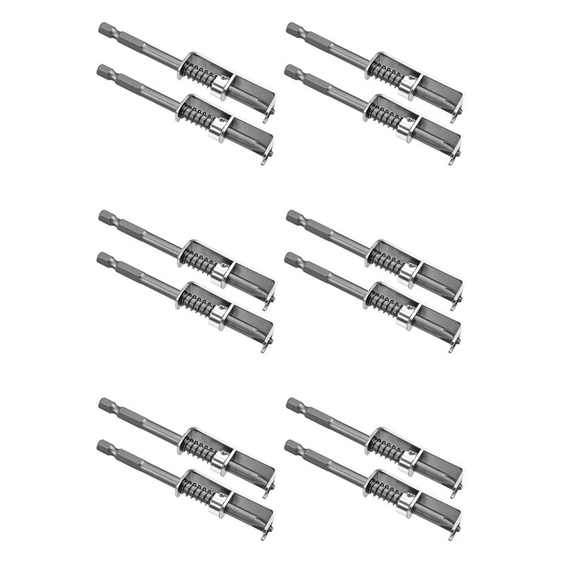 ABZL 12 Pcs Spring-Loaded Screw Holder Bit, Anti-Drop Screwdriver Bit, Single-Hand Operation Bit Holder For Electricians