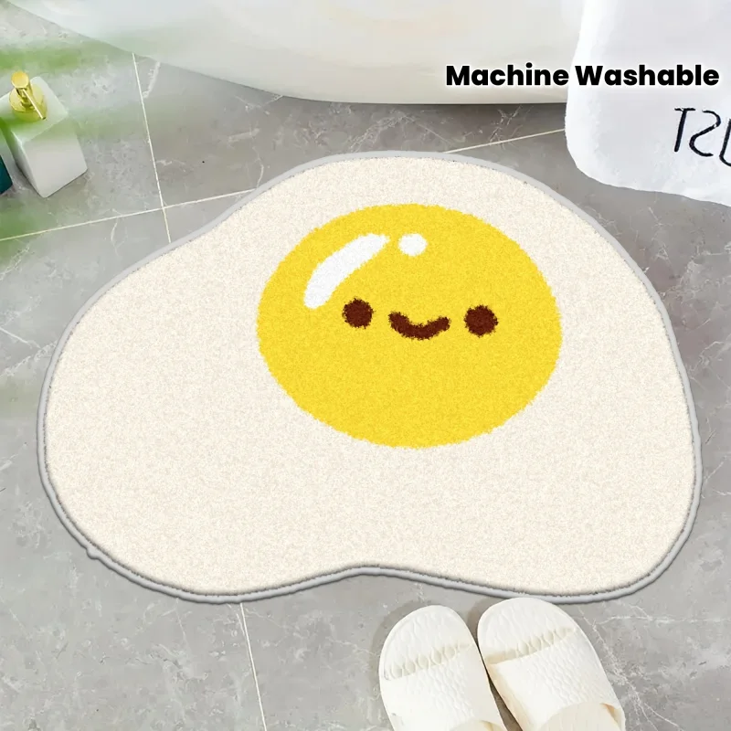 

Плюшевый коврик VIKAMA в форме омлета, ультрамягкий коврик нестандартной формы, создающий уютную атмосферу, нескользящий коврик