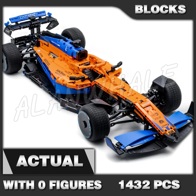 Voiture de course technique orange, 1432 pièces, moteur 2022 à intervalles F1 V6, jouets de nuit de construction compatibles avec le modèle, 88703