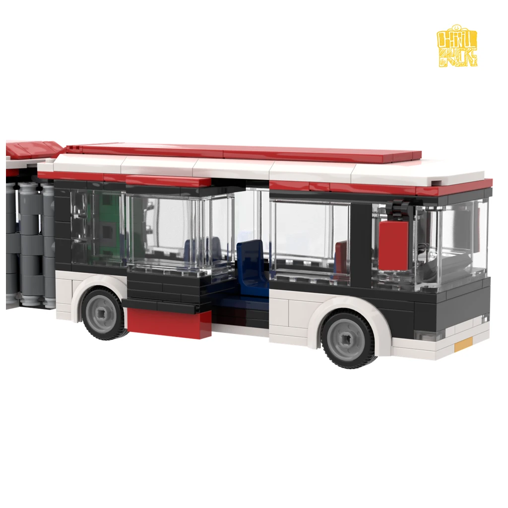 MOC-144411 Articulated Bus Model With PDF Drawings Building Blocks Bricks Kids Educational DIY Toys Birthday Christmas Gifts