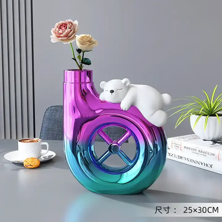 with Lightweight Luxury Electroplating Die-Cut Printing Soft Home Decor for Living Room Dining Table Floral Display