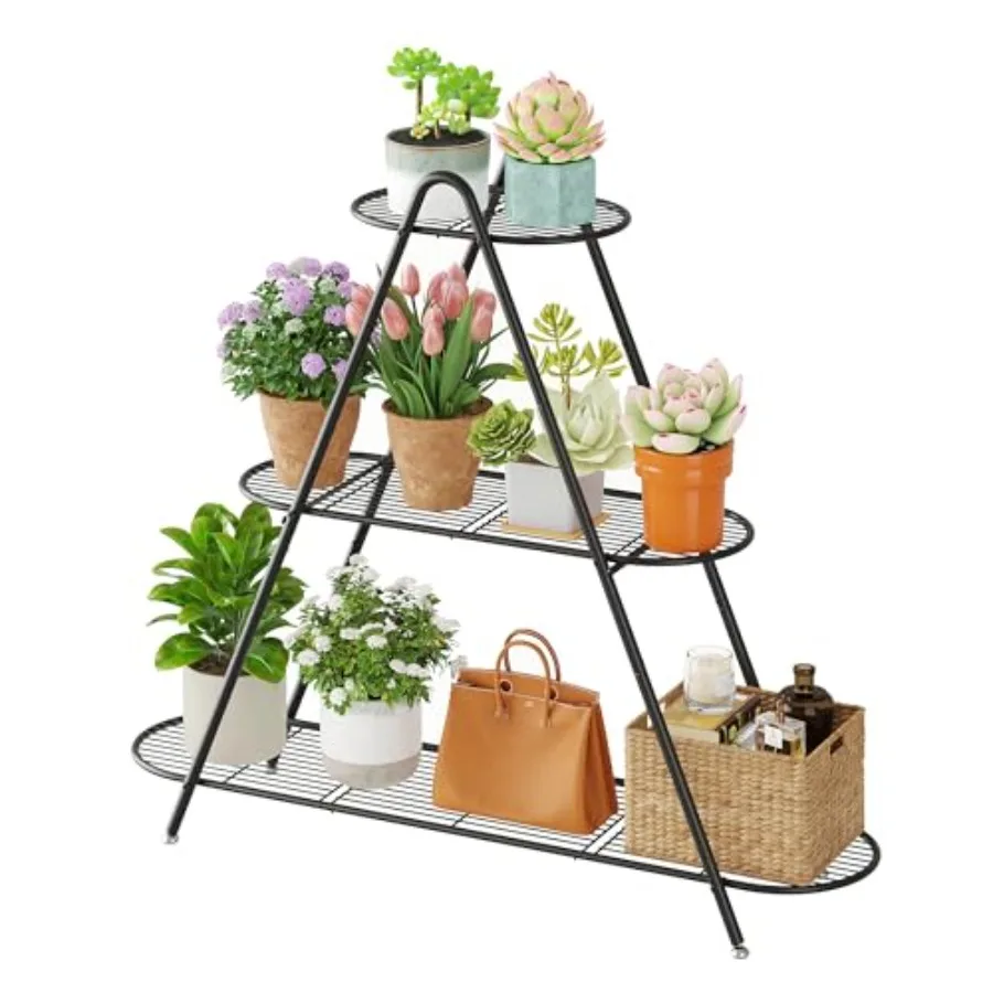 

3-Tier Plant Stand Metal Plant Rack Shelf Heavy Duty Indoor Outdoor Shoe Shelf Rack for Multiple Flower Pots Multi-Purpose Stor