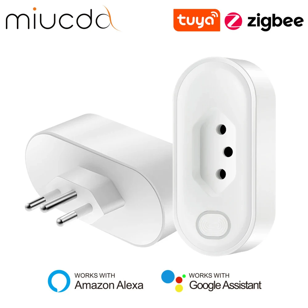 MIUCDA Tuya Zigbee Smart Plug16A/20A gniazdo z monitorem zasilania inteligentny pilot aplikacji Life współpracuje z Google Home, Alexa