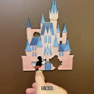 ديزني ميكي ماوس زوجين قلادة سلسلة المفاتيح ، الكرتون الاكريليك ثلاجة المغناطيس ، شماعات مكافحة الضياع ، زخرفة باب المدخل ، Kawaii أفضل 10 مغناطيسات ثلاجة ديزني مبيعا - رقم 7