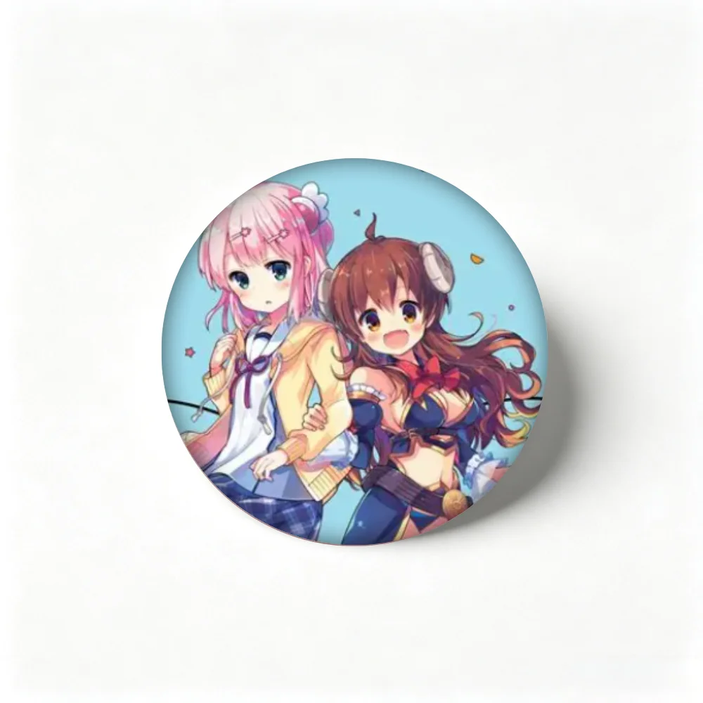 Badge The Demon Girl Next Door Shamiko Momo Lapel Pin Brooch for Backpack Decoration Anime Jewelry Gift