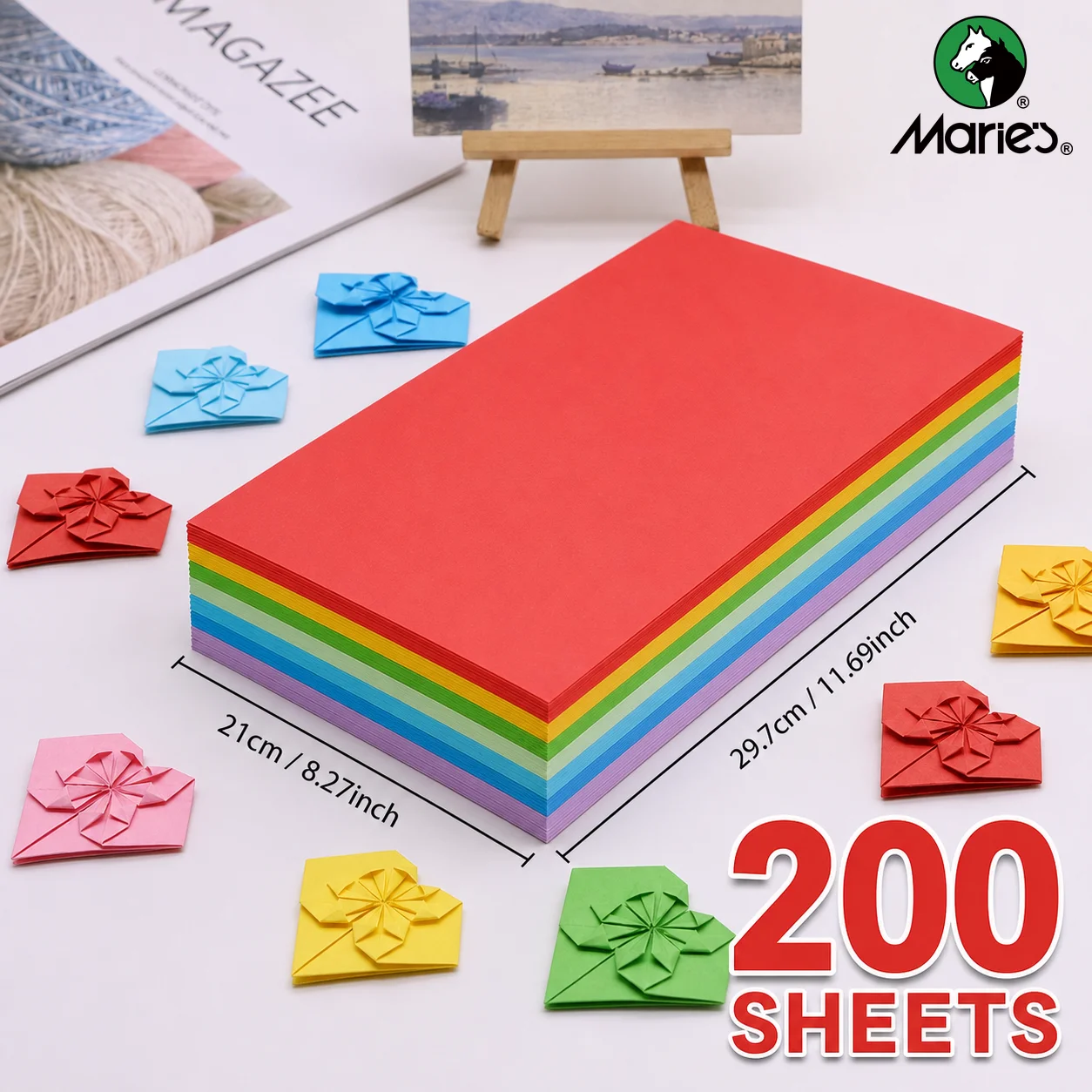 carta-colorata-assortita-marie's-10-colori-200-fogli-per-scrapbooking-biglietti-lavori-di-taglio-su-carta