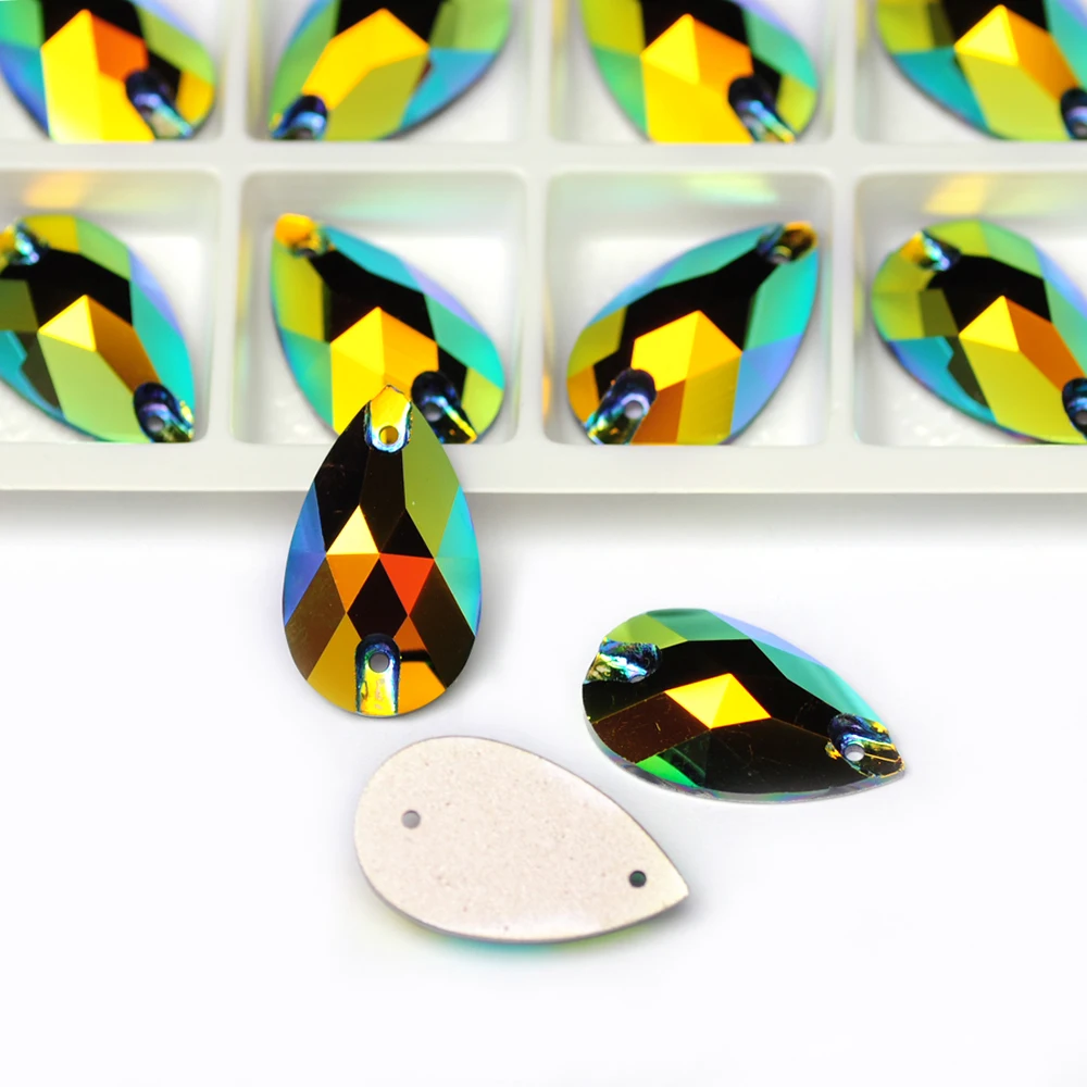 PUBRILEX Großhandel Bunte AB-Strasssteine zum Aufnähen, Glas-Flachsteine zum Nähen für Kleidung, Taschen und Accessoires – Detail 15