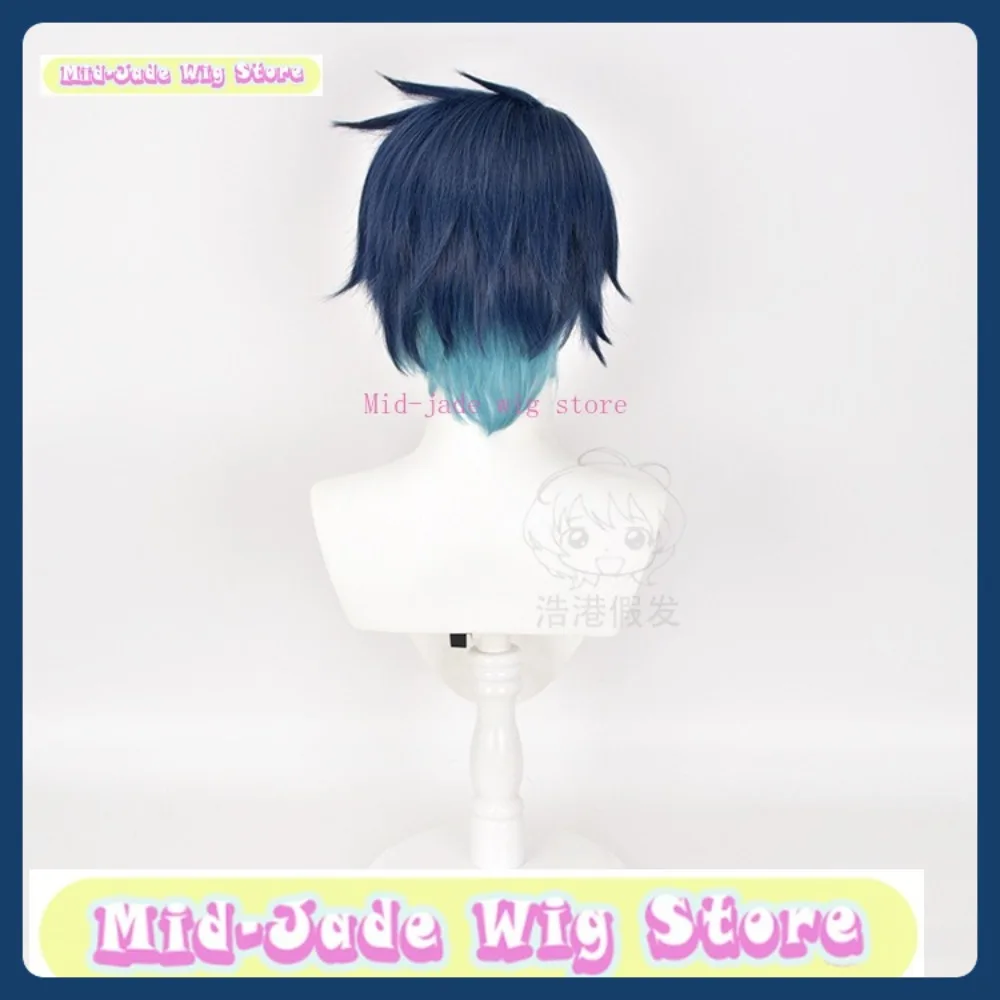 منتصف اليشم شعر مستعار مخزن الملتوية العجائب ديوس المجرف حورية البحر شعر مستعار تأثيري أنيمي لعبة لعب الأدوار زي هالوين زي الدعائم