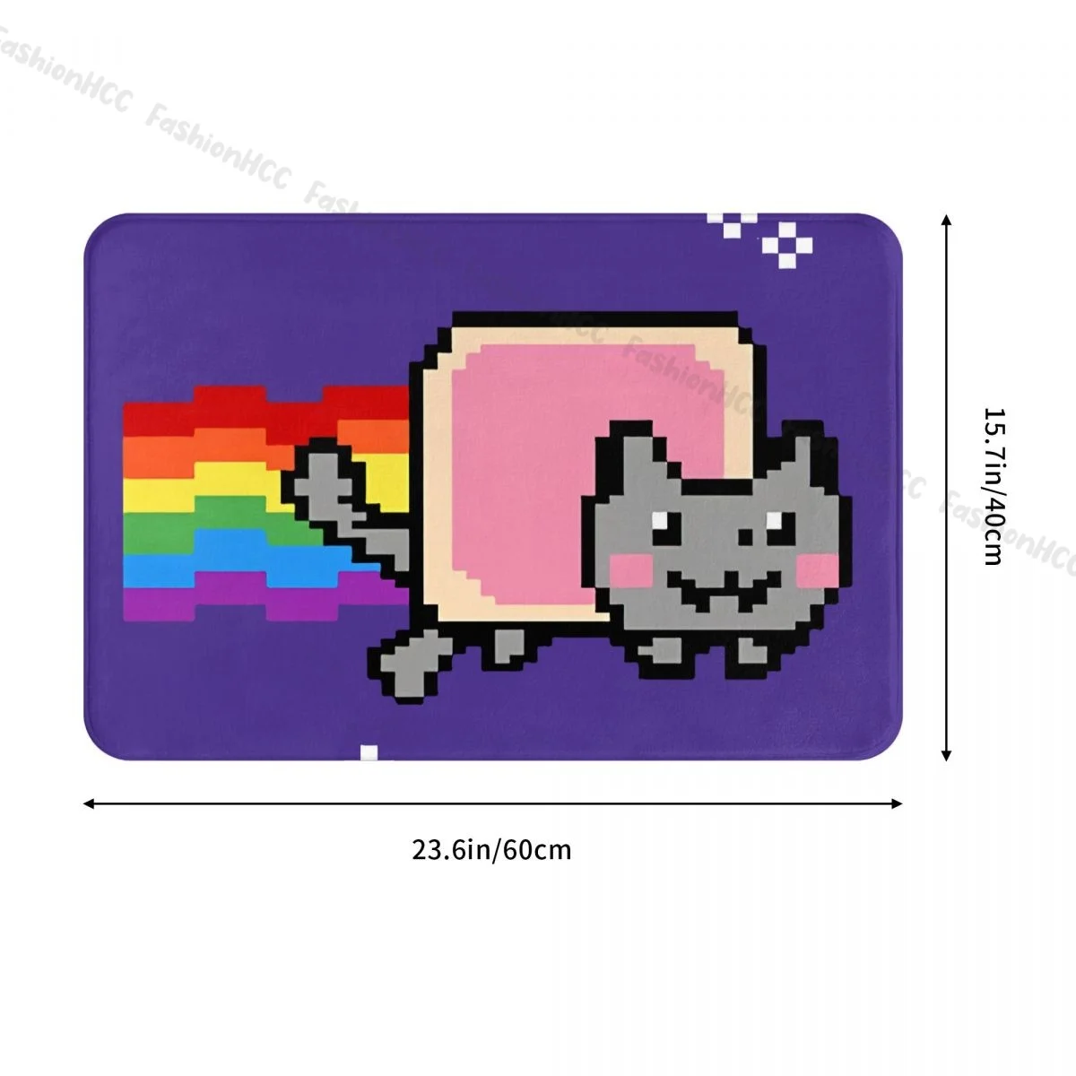 NFT Non Fungible Tokens Non-slip Doormat Rainbow Cat Bath Bedroom Mat Outdoor Carpet Flannel Modern Decor