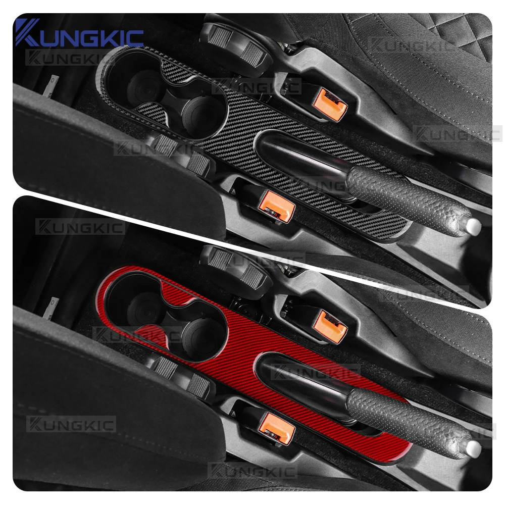 

For Abarth 595 695 595C 695C/Fiat 500 500C 2016-2024 ﻿Soft Carbon Fiber Sticker LHD RHD Water Cup Holder Gear Shift Panel Trim