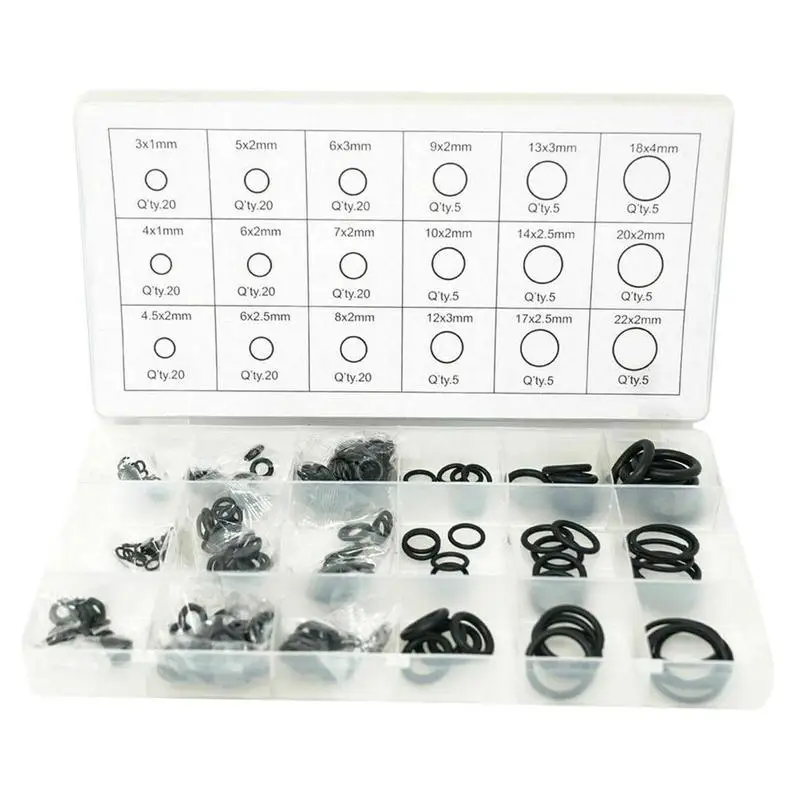 Assorted Sealing Gasket Set 225pcs Assorted Sealing Gasket Set 18 Size Combination Gasket Repair Box For Engines Faucets Seal