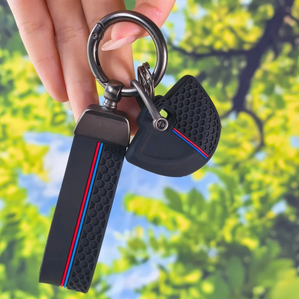 Silicone Motorcycle Key Fob Cover With Keychain Chain For BMW S1000R S1000RR S1000XR Protective Moto Shell Accessories