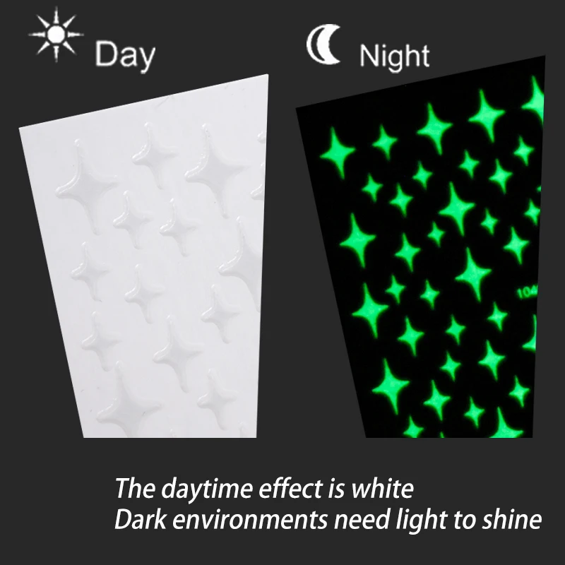1 Sheet Glow In The Dark Nail Art Sticker Snowflake Flame Old English Alphabet Pentagram Butterfly Line Heart Star Leaf Decals