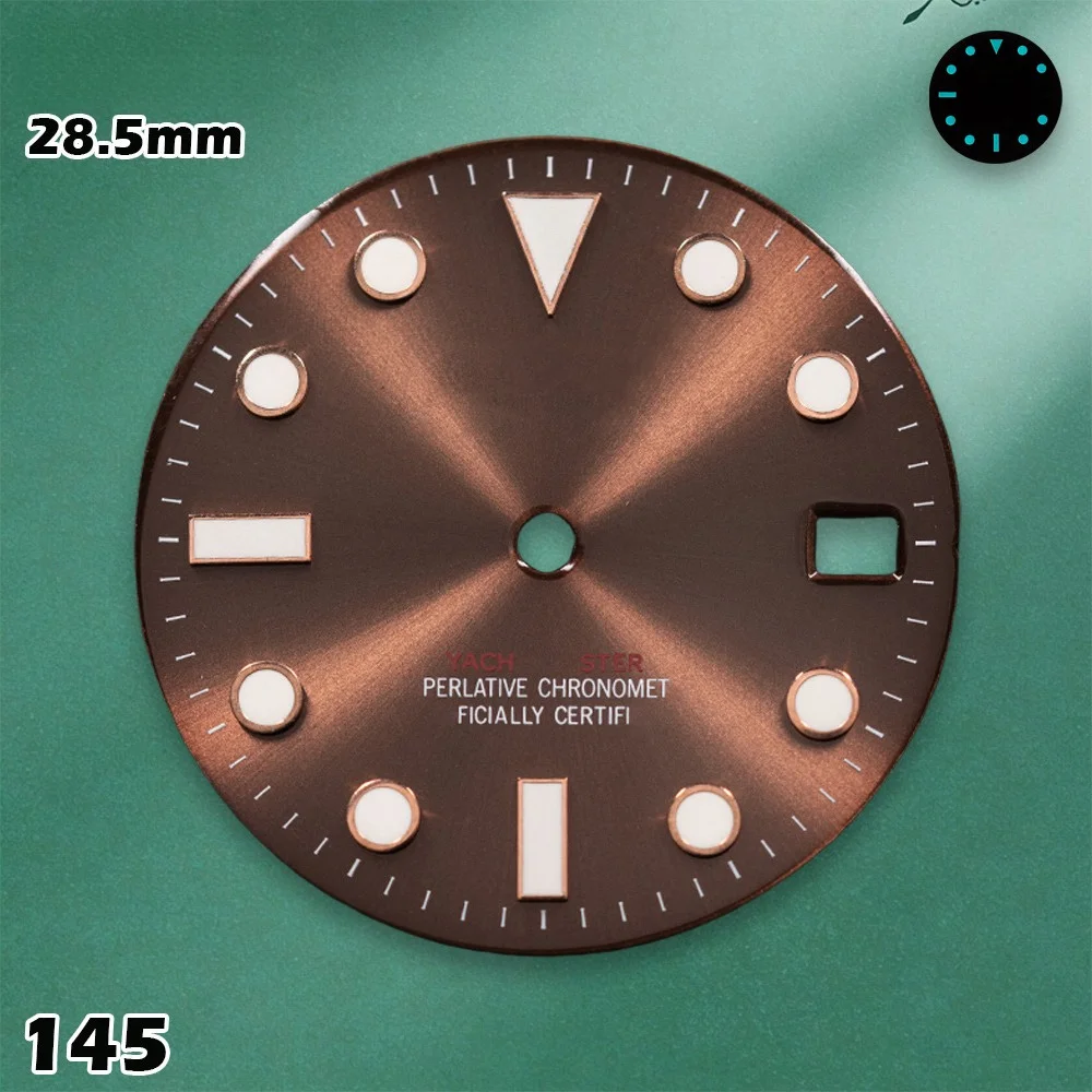 28.5mm Sun Pattern Classic Dial NH36/NH35 Movements C3 Green Luminous Watches for men Watch Modification Accessories