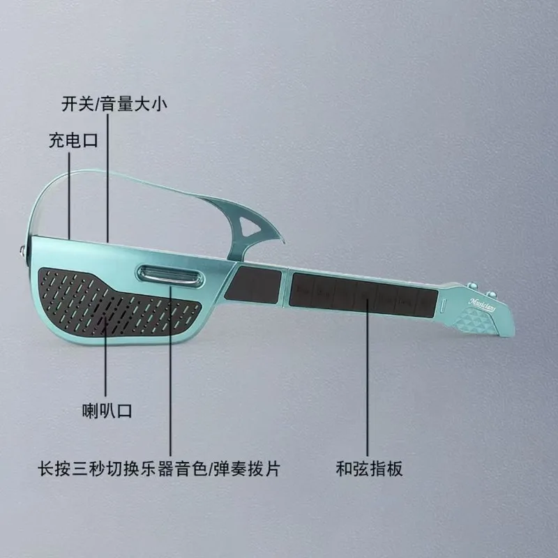 자동 코드 기능이 있는 접이식 전기 스트링리스 기타, 휴대용 초보자 연습용 어린이 학생용 악기 장난감 선물