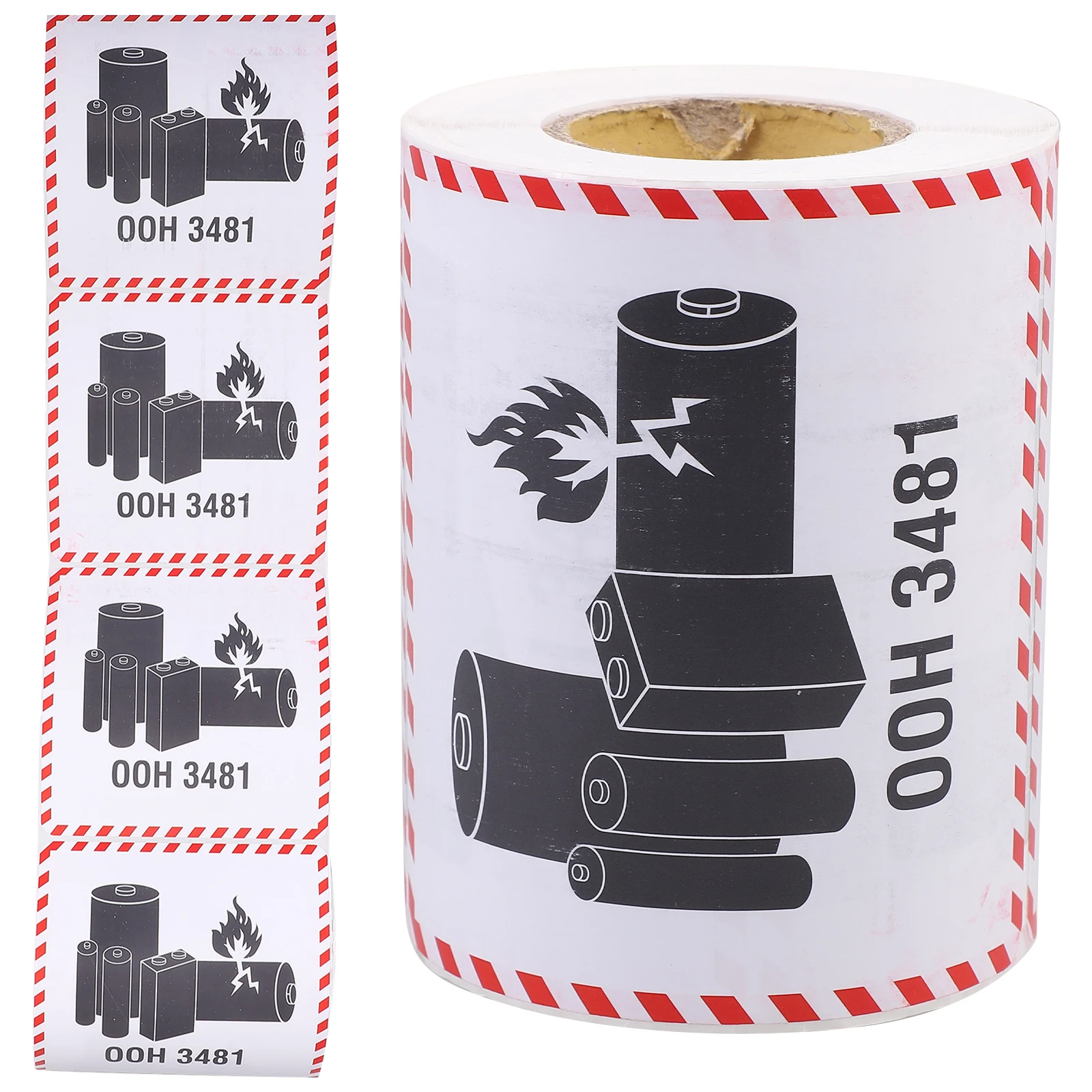 

300 Pcs Warning Stickers 100x100mm Coated Adhesive Shipping Labels for Transport Safety Caution Tags