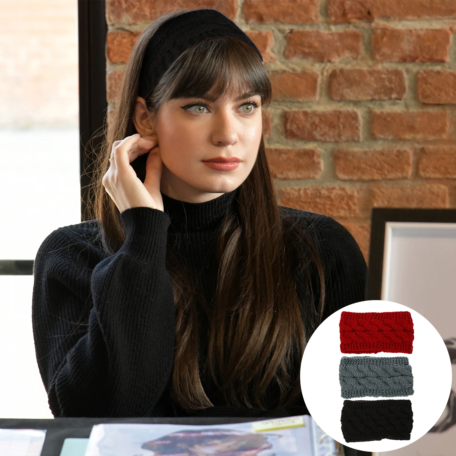 

3 шт., женская повязка для волос, вязаные повязки на голову, зимние теплые теплые уши, широкая повязка на голову для занятий спортом на открытом воздухе, модные аксессуары