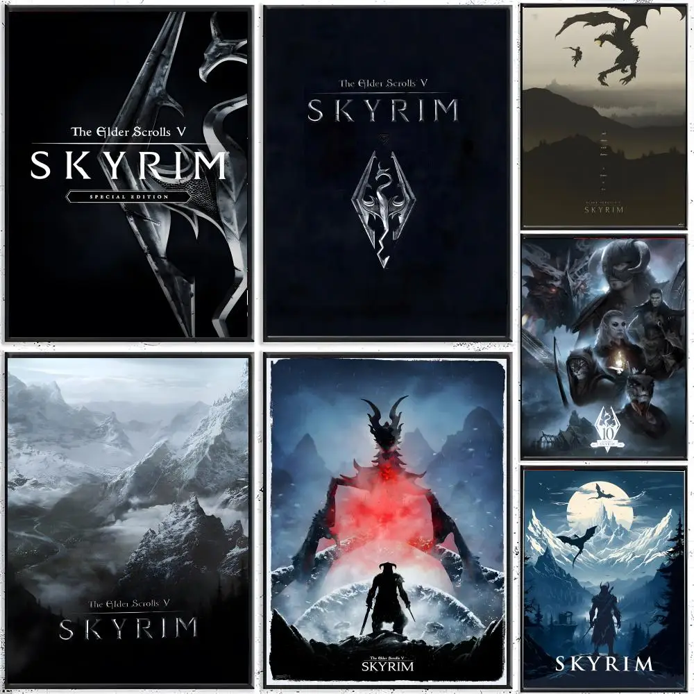 Poster Klassische Poster und Wandkunstdrucke eignen sich für Wohnzimmer, Schlafzimmer, Bars und die Inneneinrichtung. S-Skyrim