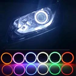COB Angel Eyes Halo Ring, Luz antiniebla DRL para coche, bombilla LED para Faro, lámpara de advertencia de 12V, 60/70/80/90/95/100/110/120MM, 1 unidad