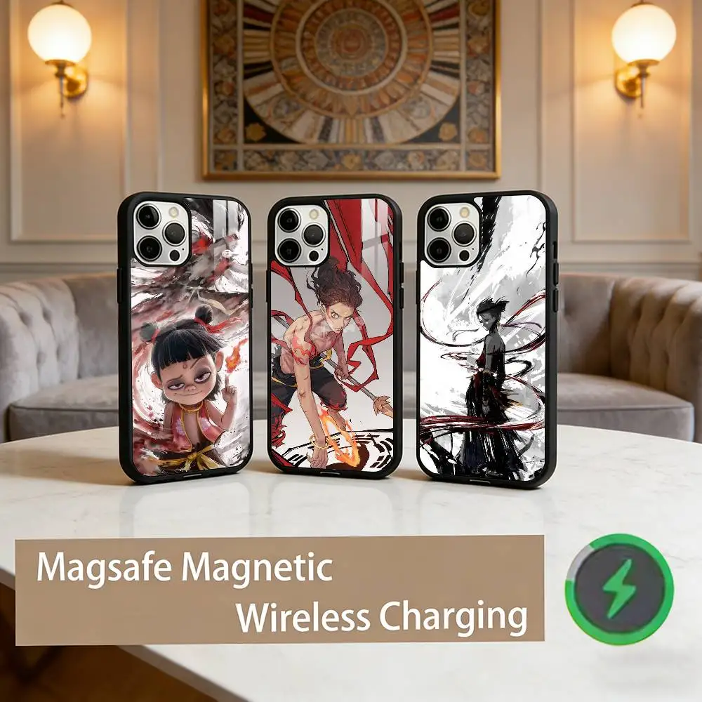 

N-Nezha Phone Case For iPhone17,16,15,14,13,12,11 Plus,Pro Max Magnetic For Magsafe Wireless Charging