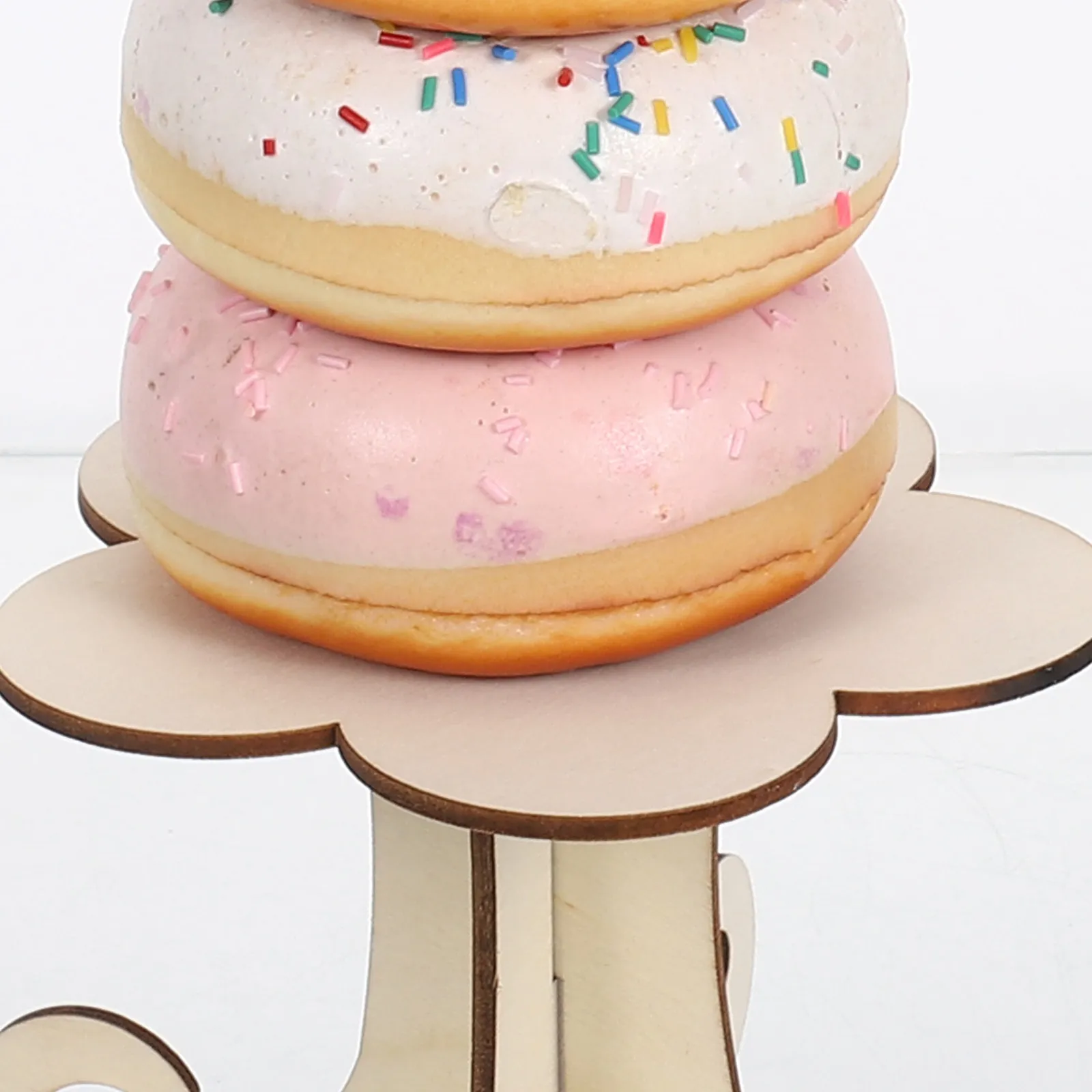 10Pcs Wood Donut Display Stand Detachable Bagel Holder Sturdy Rustic Dessert Table Rack for Shower Cake Table Decor