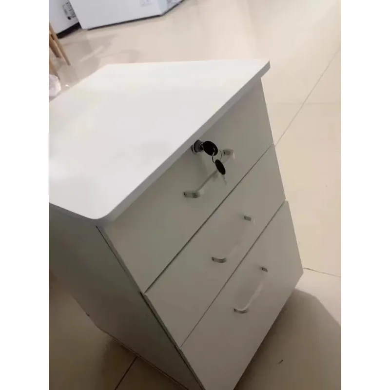 White drawer cabinet, bedroom storage cabinet, simple modern storage , three-bucket , living room solid wood