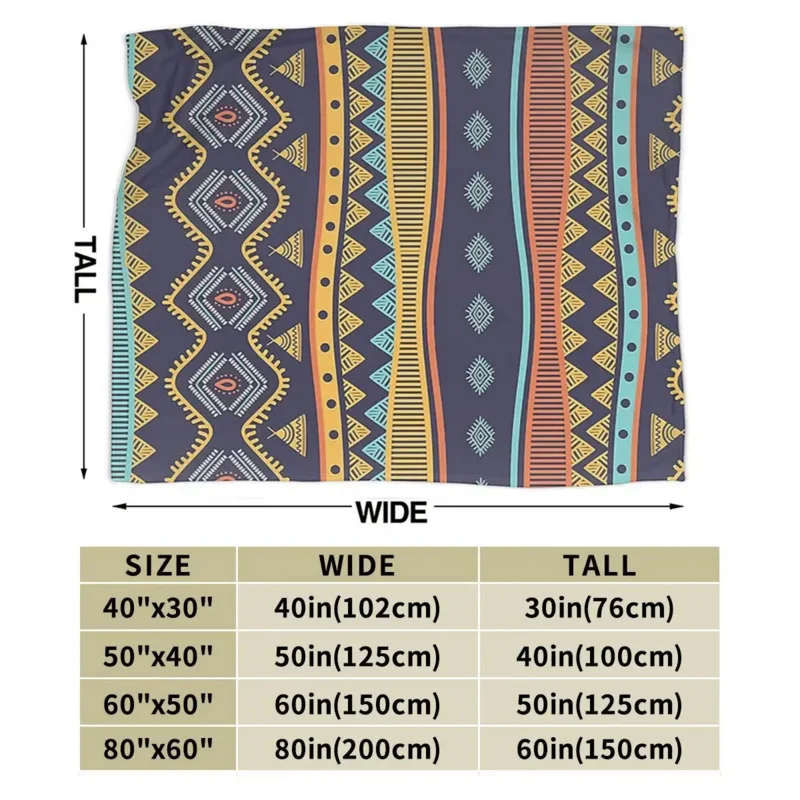 African Tribal Pattern Blanket Soft Warm Flannel Throw Blanket Cover for Bed Livingroom Picnic Travel Home Couch