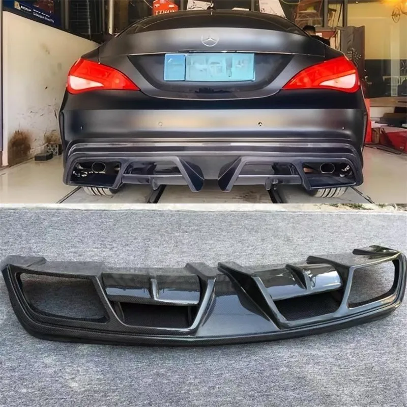 

Для Mercedes Benz CLA Class CLA45 W117 2014-2020 задний бампер из настоящего углеродного волокна, диффузор для губ, сплиттеры, спойлер, комплект кузова