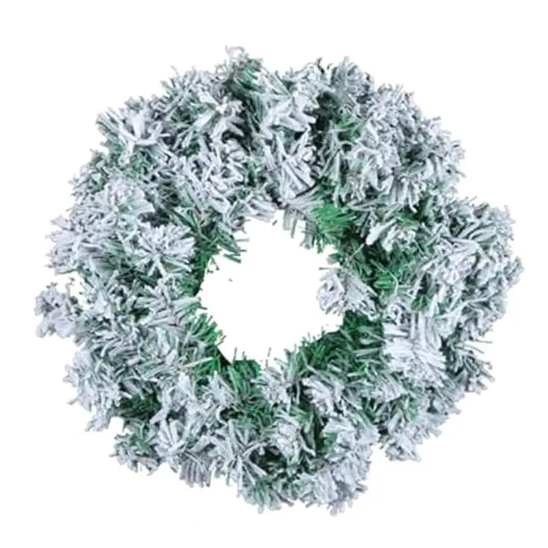 

A20F-Снежный флокированный рождественский венок Зимний снежный венок для входной двери, для стены, окна, рождественское украшение