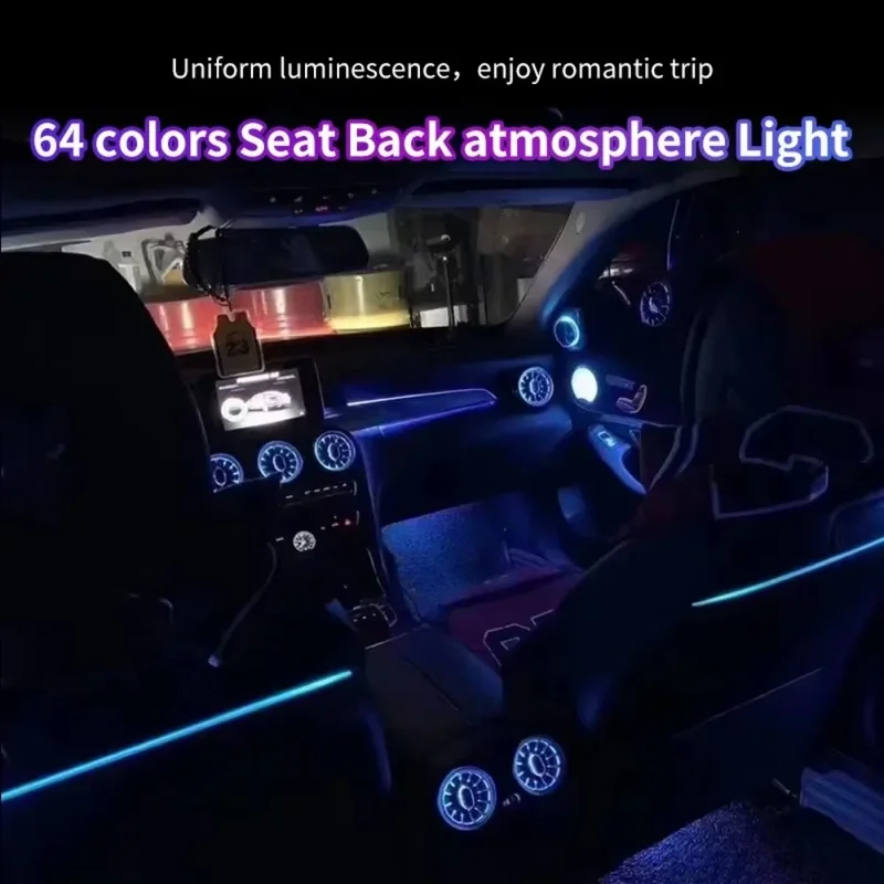

64 Colors LED Seat Back Ambient Light for Mercedes-Benz C/GLC-Class W205 W253 W206 Interior Upgrade