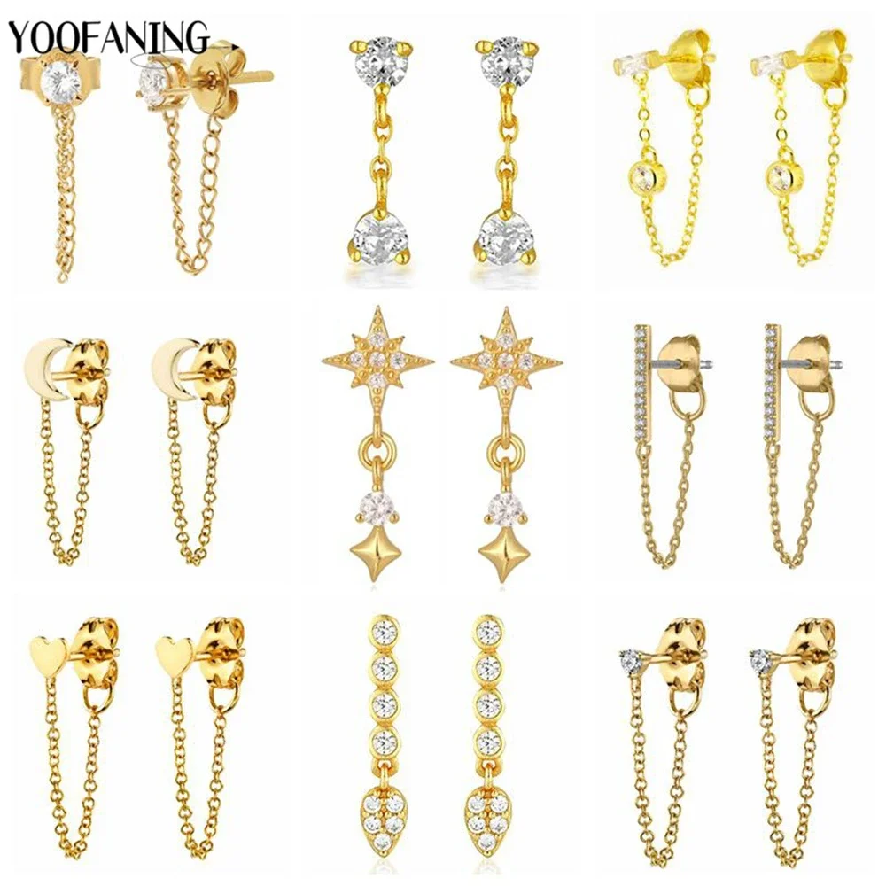 

925 Sterling Silver Ear Needle Luxurious Simple Gold Silver Tassel Earrings Exquisite Pendant Women's Earrings Wedding Jewelry