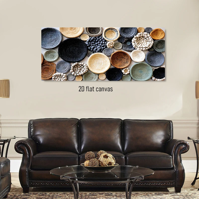1pcs Nordic style woven texture decorative painting modern minimalist living room sofa background wall hanging painting restaura