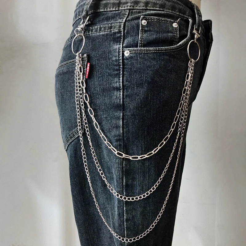 LLavero de pantalones largos de Rock de Metal Vintage para mujer, accesorios de bricolaje, llavero de pantalón Hipster, Clip de anillo, borla