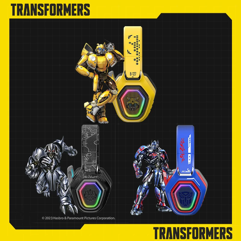 Transformers Anime Peripherals Optimus Prime Megatron Cartoon Head-Mounted Earmuffs Wireless Noise-Canceling Headset